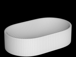 tabletop washbasin in rounded rectangle shape modeled in 3ds max 3D Модель