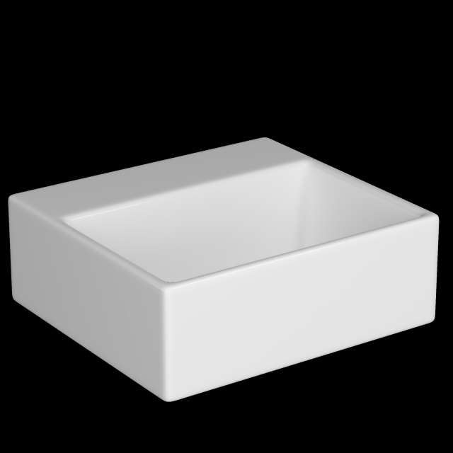 table top wash basin in rectangle shape modeled in 3ds max 3D Model .c4d .max .obj .3ds .fbx .stl .blend 