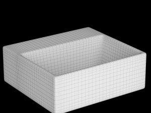 table top wash basin in rectangle shape modeled in 3ds max 3D Model