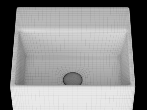 table top wash basin in rectangle shape modeled in 3ds max 3D Model