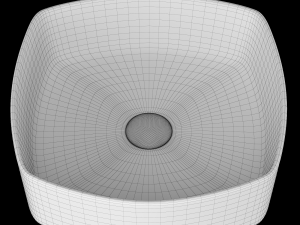 table top wash basin in rounded square shape modeled in 3ds max 3D Модель