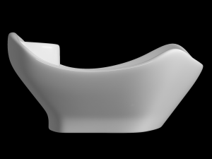 tabletop washbasin in rounded rectangle bowl shape in 3ds max Modello 3D