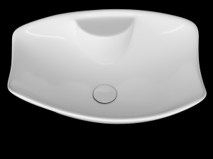 tabletop washbasin in rounded rectangle bowl shape in 3ds max Modello 3D