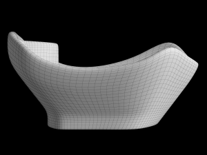 tabletop washbasin in rounded rectangle bowl shape in 3ds max Modello 3D