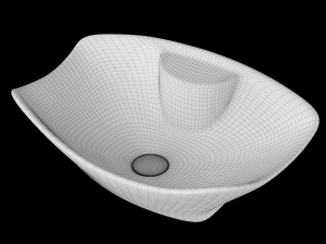 tabletop washbasin in rounded rectangle bowl shape in 3ds max Modello 3D