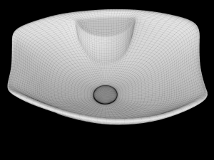 tabletop washbasin in rounded rectangle bowl shape in 3ds max Modello 3D