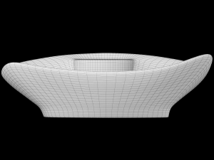 tabletop washbasin in rounded rectangle bowl shape in 3ds max Modello 3D