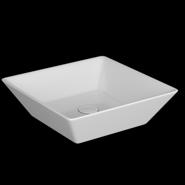 table top wash basin in square shape modeled in 3ds max 3D 模型 .c4d .max .obj .3ds .fbx .stl .blend