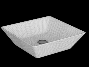 table top wash basin in square shape modeled in 3ds max 3D Model