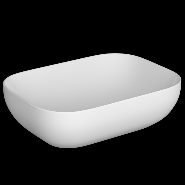 tabletop washbasin in rounded rectangle shape modeled in 3ds max Modèle 3D .c4d .max .obj .3ds .fbx .stl .blend 