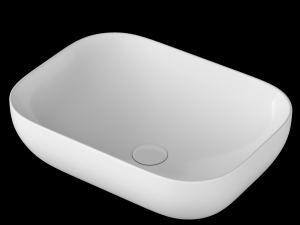 tabletop washbasin in rounded rectangle shape modeled in 3ds max Modèle 3D