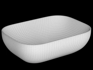 tabletop washbasin in rounded rectangle shape modeled in 3ds max 3D Model