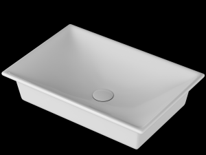 table top wash basin in rectangle shape modeled in 3ds max Modèle 3D