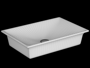 table top wash basin in rectangle shape modeled in 3ds max Modèle 3D