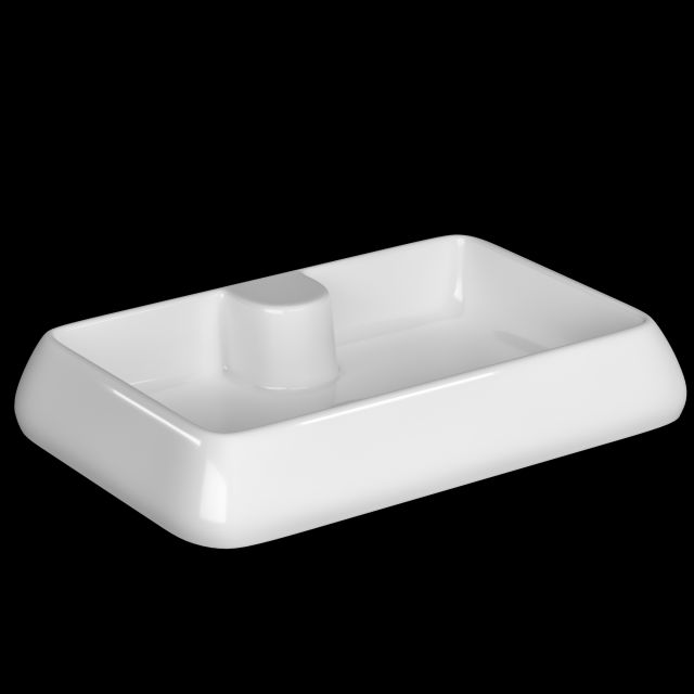 tabletop basin in rounded rectangle shape modeled in 3ds max 3D Model .c4d .max .obj .3ds .fbx .stl .blend 