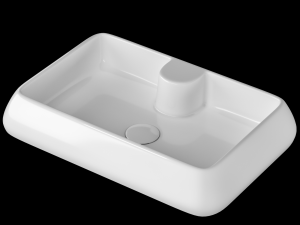 tabletop basin in rounded rectangle shape modeled in 3ds max 3D Model