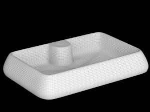 tabletop basin in rounded rectangle shape modeled in 3ds max 3D Model