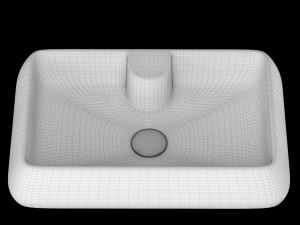 tabletop basin in rounded rectangle shape modeled in 3ds max 3D Model