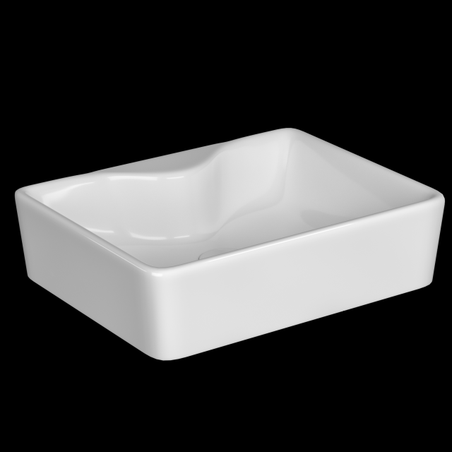 table top wash basin in rectangle shape modeled in 3ds max 3D Model .c4d .max .obj .3ds .fbx .stl .blend 