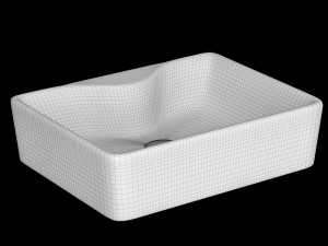 table top wash basin in rectangle shape modeled in 3ds max 3D Model