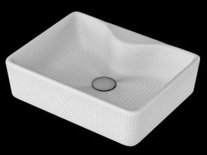 table top wash basin in rectangle shape modeled in 3ds max 3D Model
