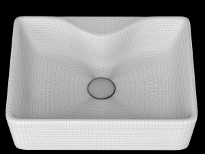 table top wash basin in rectangle shape modeled in 3ds max 3D Model