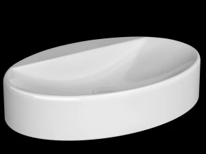 Lavabo de sobremesa de forma ovalada modelado en 3ds max. Modelo 3D