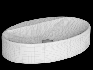 table top wash basin in oval shape modeled in 3ds max 3D Model