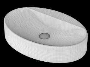 table top wash basin in oval shape modeled in 3ds max 3D Model