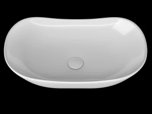 table top basin in rounded rectangle shape modeled in 3ds max 3D Model