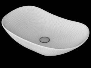 table top basin in rounded rectangle shape modeled in 3ds max 3D Model
