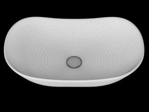 table top basin in rounded rectangle shape modeled in 3ds max 3D Model