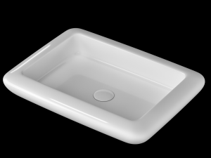 table top wash basin in rectangle shape modeled in 3ds max 3D Model