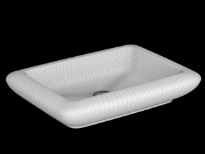 table top wash basin in rectangle shape modeled in 3ds max 3D Model