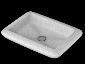 table top wash basin in rectangle shape modeled in 3ds max 3D Model