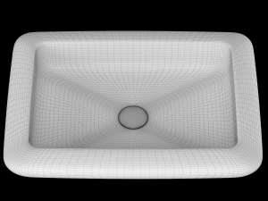 table top wash basin in rectangle shape modeled in 3ds max 3D Model