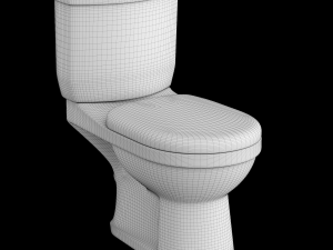 two piece ewc toilet modeled in 3ds max 3D Model