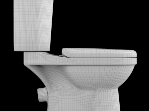 two piece ewc toilet modeled in 3ds max 3D Model