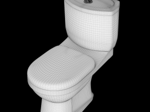 two piece ewc toilet modeled in 3ds max 3D Model