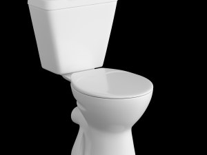 two piece ewc p trap toilet modeled in 3ds max 3D Model