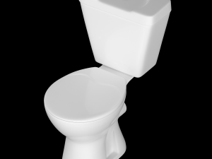 two piece ewc p trap toilet modeled in 3ds max 3D 모델