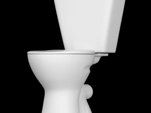 two piece ewc p trap toilet modeled in 3ds max 3D Model