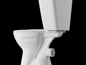 two piece ewc p trap toilet modeled in 3ds max 3D 모델