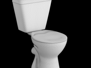 two piece ewc p trap toilet modeled in 3ds max 3D 모델