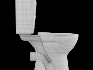two piece ewc p trap toilet modeled in 3ds max 3D 모델