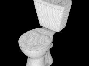 two piece ewc p trap toilet modeled in 3ds max 3D Model