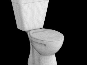 two piece ewc s trap toilet modeled in 3ds max Modelo 3D