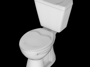 two piece ewc s trap toilet modeled in 3ds max Modelo 3D