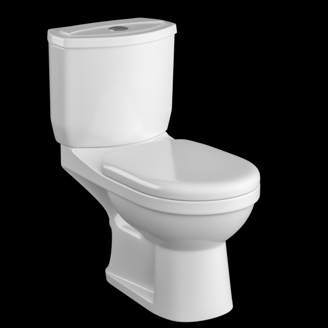 two piece ewc toilet modeled in 3ds max 3D Model .c4d .max .obj .3ds .fbx .stl .blend