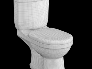 two piece ewc toilet modeled in 3ds max 3D Model